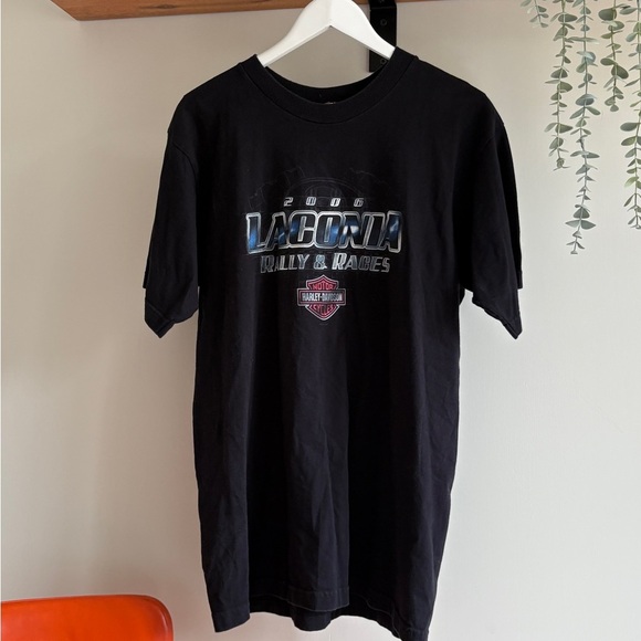 Vintage Harley Davidson Laconia t-shirt Large flames new hampshire - Picture 2 of 7